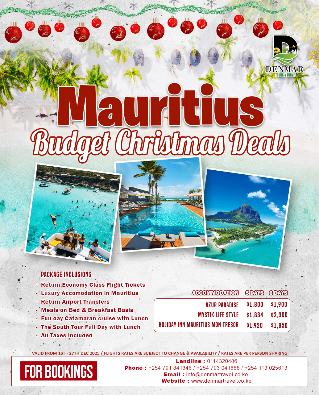 Budget Christmas in Mauritius
