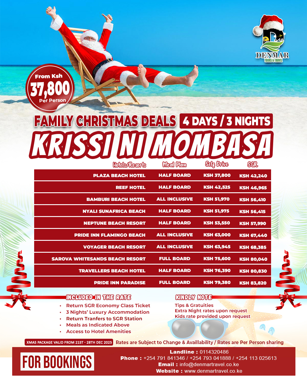 Budget Christmas Deal - Krissi ni Mombasa — Mombasa travel package from Kenya